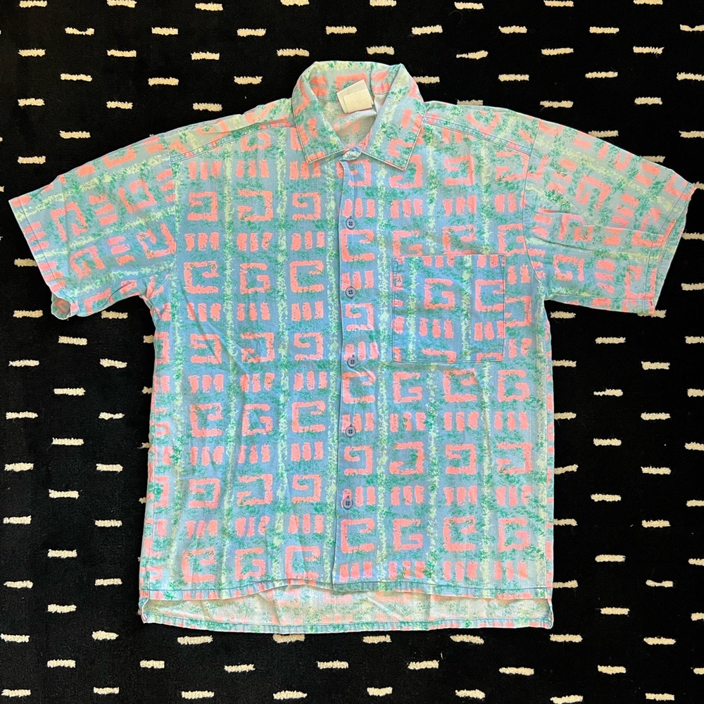 Vintage Men’s Surf Gear 90s Pattern Shirt — Saved by the Bell!